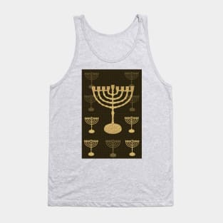 Happy Hanukkah Festival! Jewish Holiday Hanukkah Gold Menorah Vintage Decoration Tank Top